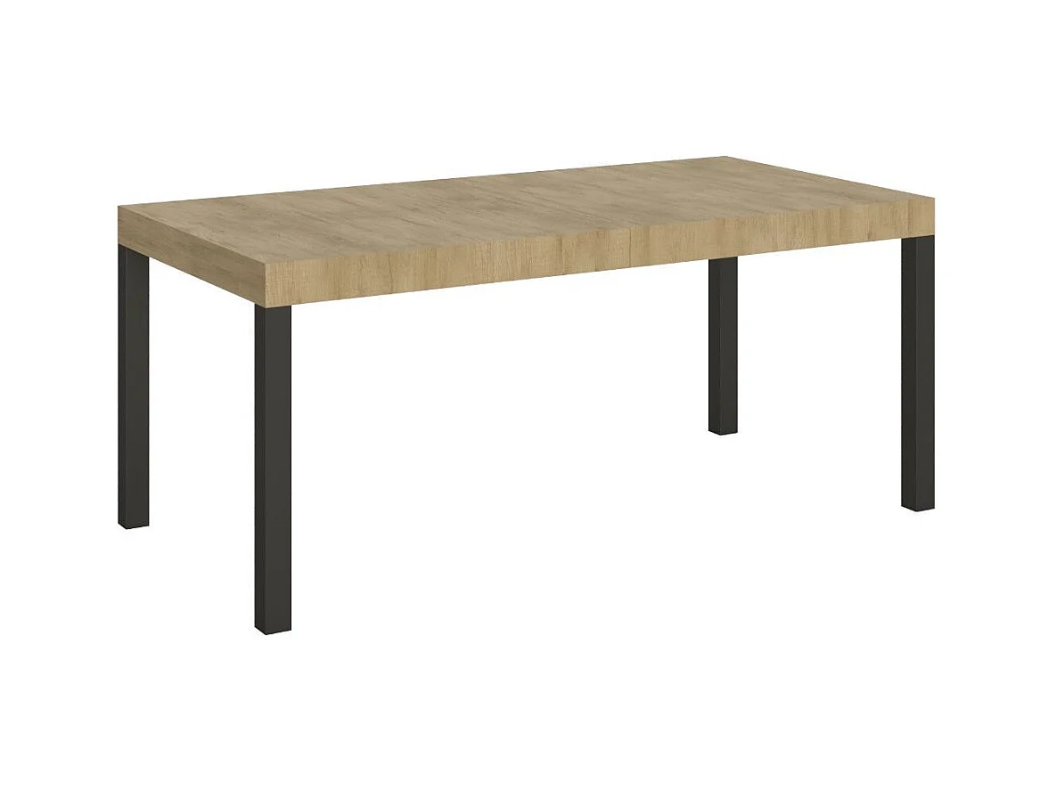 Table à manger extensible Karry-Couleur Naturel-4 pieds-160 à 420cm