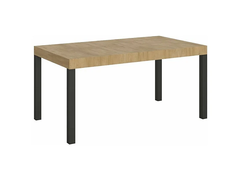 Table à manger extensible Karry-Couleur Naturel-4 pieds-160 à 420cm
