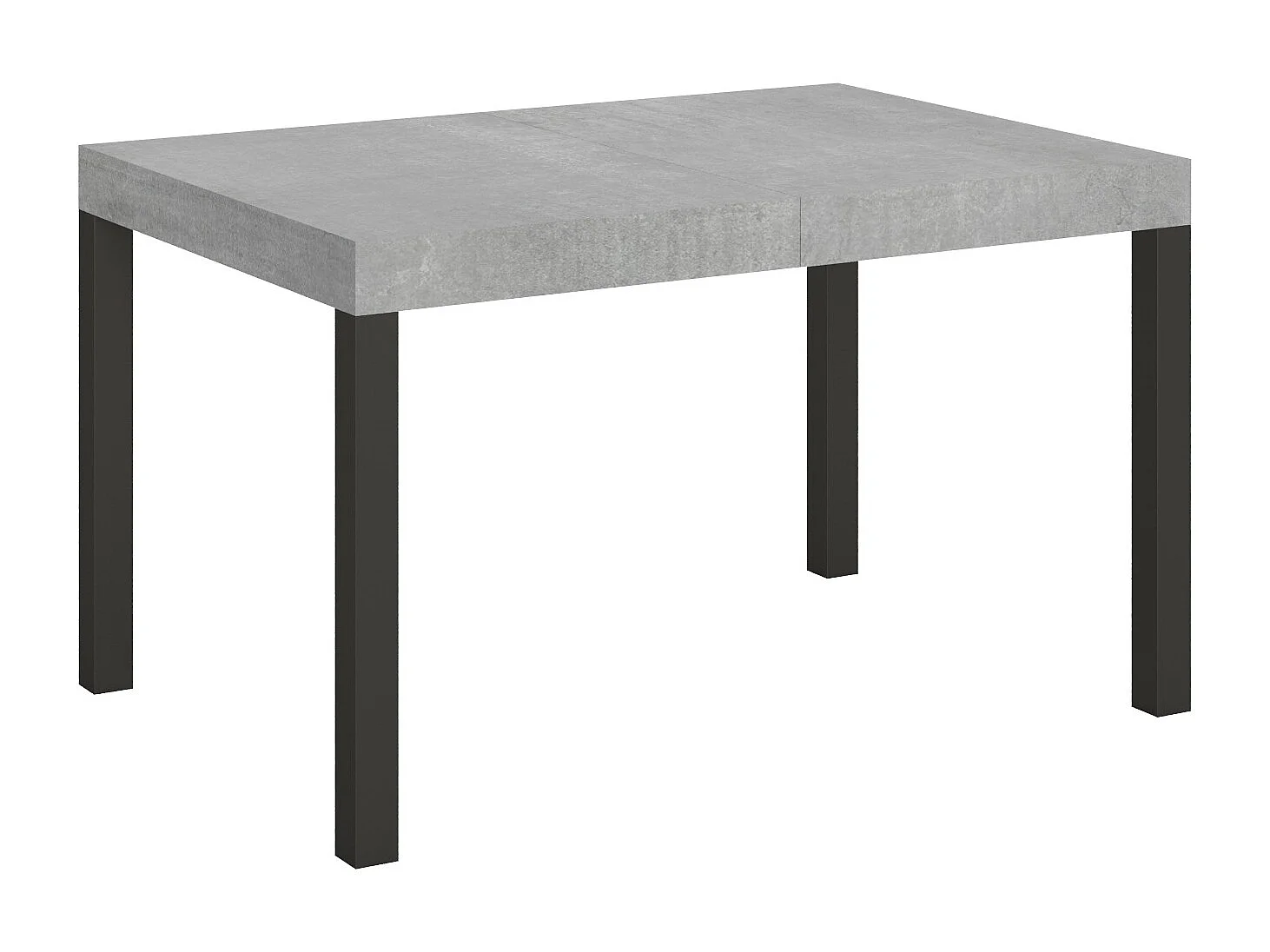 Table à manger extensible Karry-Couleur Gris ciment-Sur roulettes-130 à 390cm