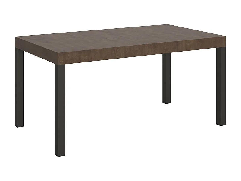 Table à manger extensible Karry-Couleur Marron-Sur roulettes-160 à 420cm