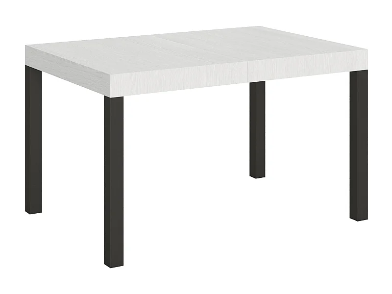Table à manger extensible Karry-Couleur Blanc-Sur roulettes-130 à 390cm