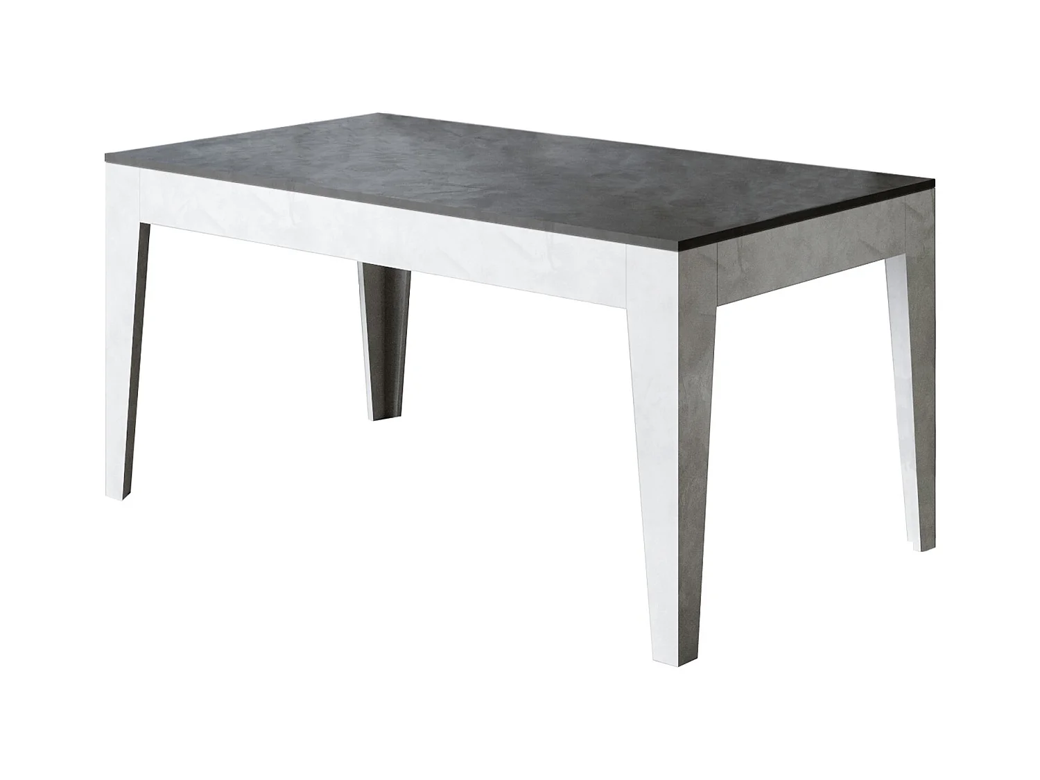 Table rectangulaire extensible 160-220cm blanc et anthracite Mixa