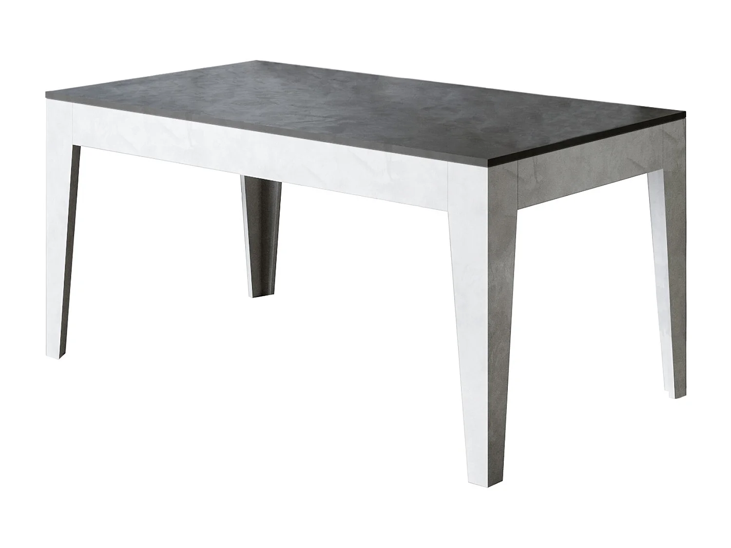 Table rectangulaire extensible 160-220cm blanc et anthracite Mixa
