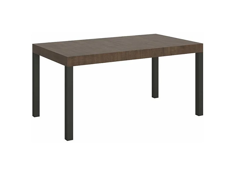 Table à manger extensible Karry-Couleur Marron-4 pieds-160 à 420cm