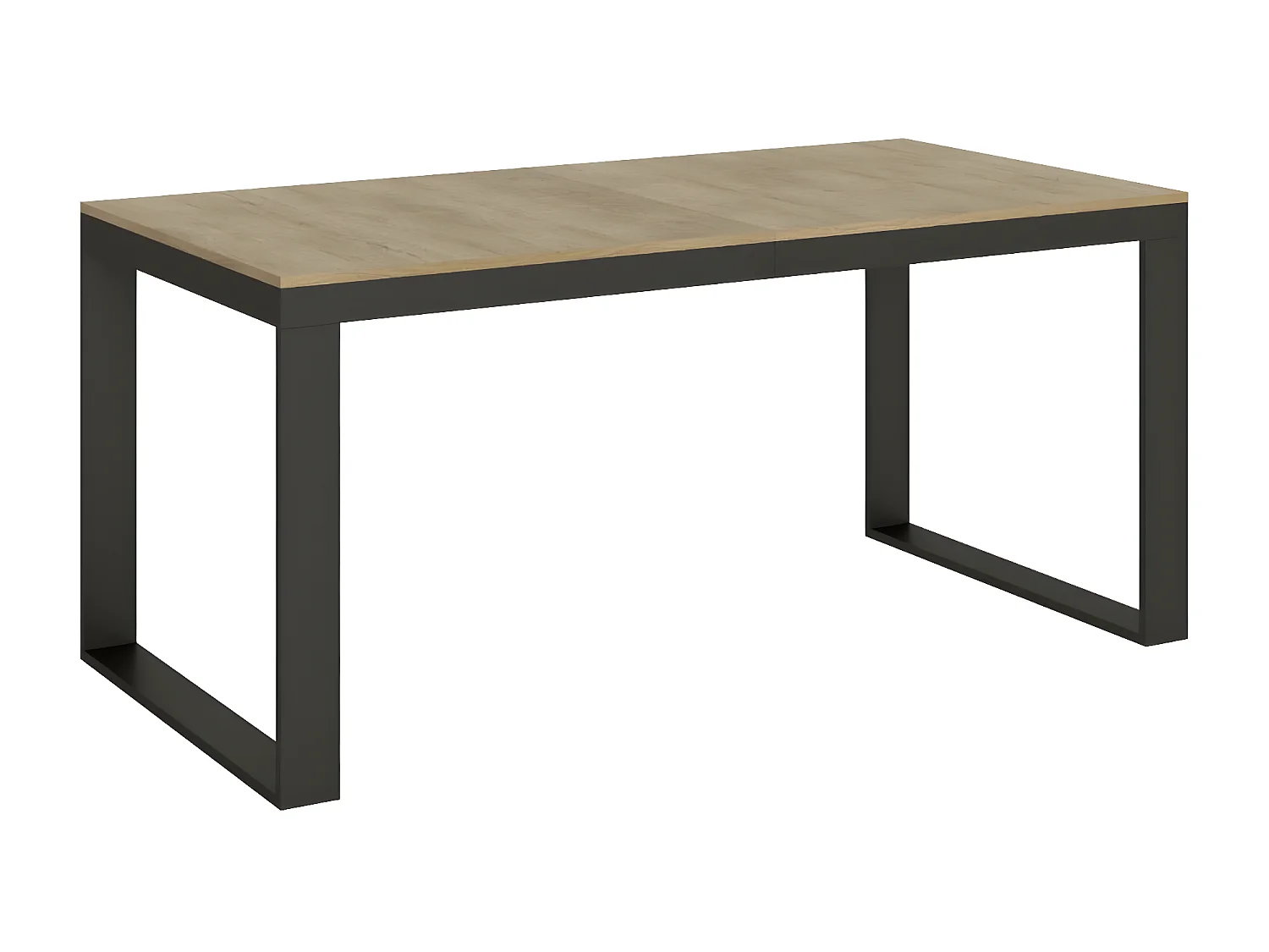 Table extensible 180 à 284cm bois clair et métal anthracite Likro