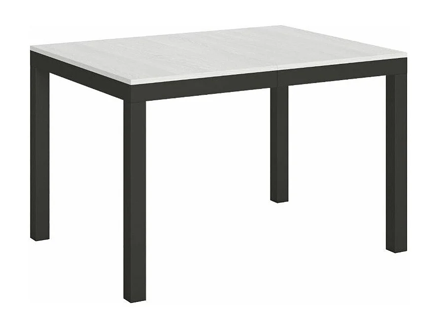 Table à manger extensible Karry evolution-Couleur Blanc-2 pieds-120 à 380cm