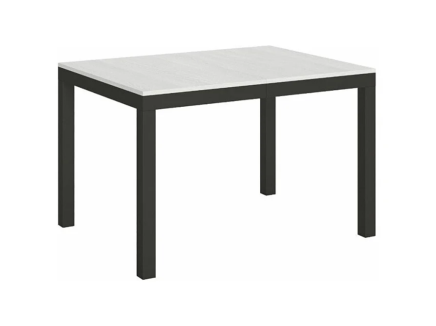 Table à manger extensible Karry evolution-Couleur Blanc-2 pieds-120 à 380cm