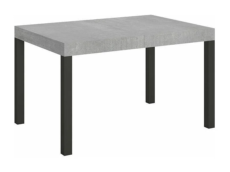 Table à manger extensible Karry-Couleur Gris ciment-4 pieds-130 à 390cm