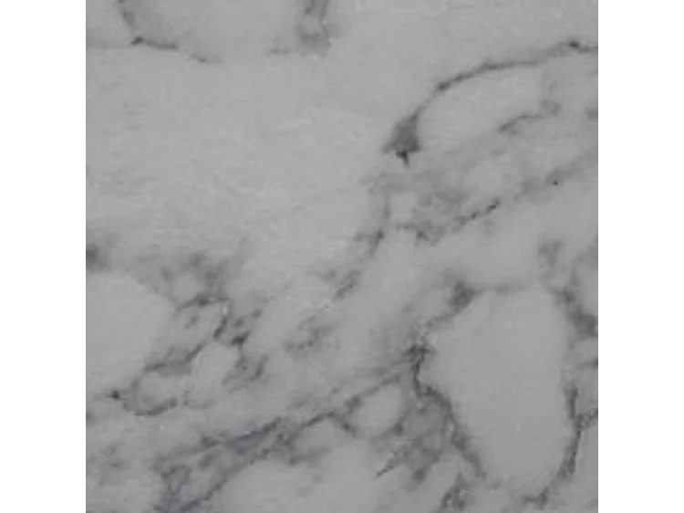 Table à rallonges effet marbre blanc et pieds métal gris 6 à 12 places L 160 à 264cm Bary