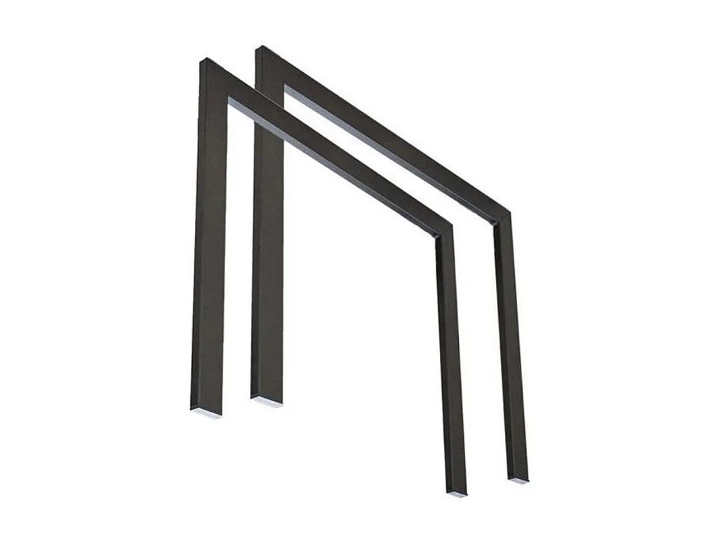 Table extensible pieds entrelacés anthracite Artemis-Couleur Marron-5 rallonges fines-130 à 390cm