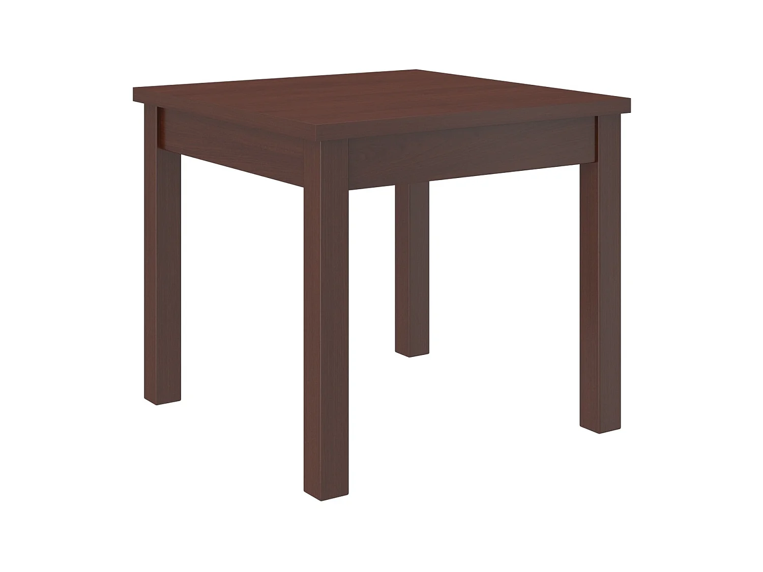 Kleine vierkante eettafel 80/80 cm in donker walnoothout Orka