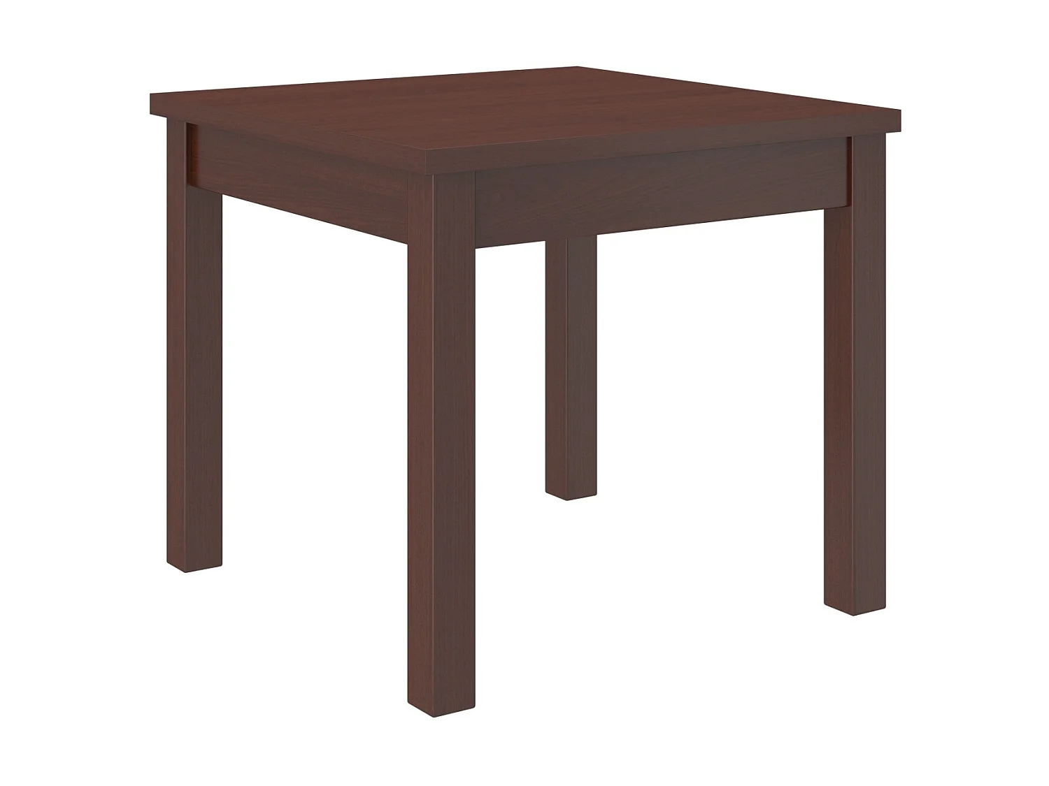 Petite table à manger carrée 80-80cm en bois Noyer foncé Orka