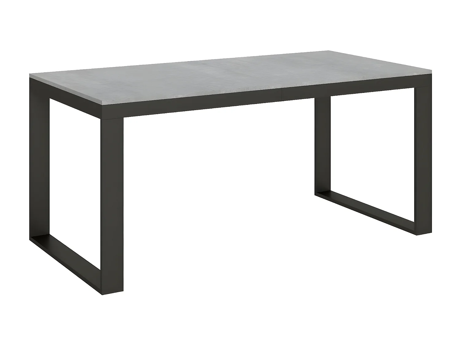Mesa extensible 180 a 284 cm metal gris hormigón y antracita Likro