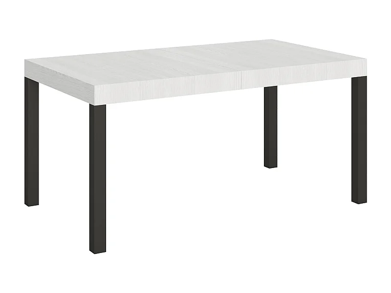 Table à manger extensible Karry-Couleur Blanc-Sur roulettes-160 à 420cm