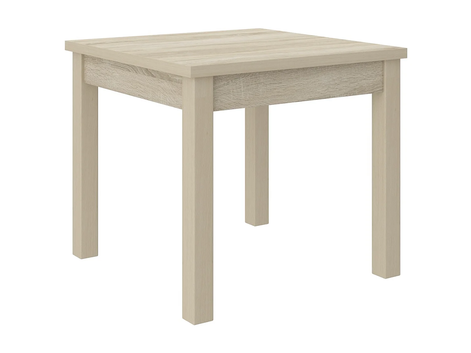 Kleine vierkante eettafel 80/80 cm in licht sonomahout Orka