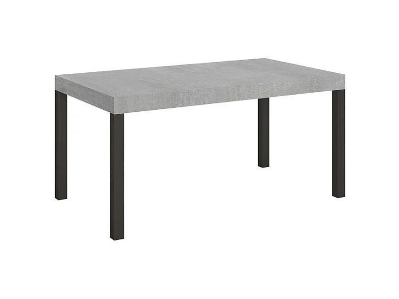 Table à manger extensible Karry-Couleur Gris ciment-4 pieds-160 à 420cm