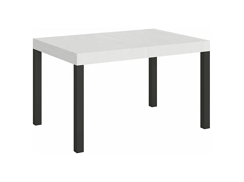 Table à manger extensible Karry-Couleur Blanc-2 pieds-130 à 390cm