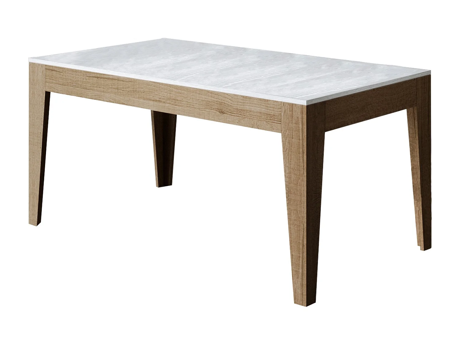 Table rectangulaire extensible 160-220cm bois clair et blanc Mixa
