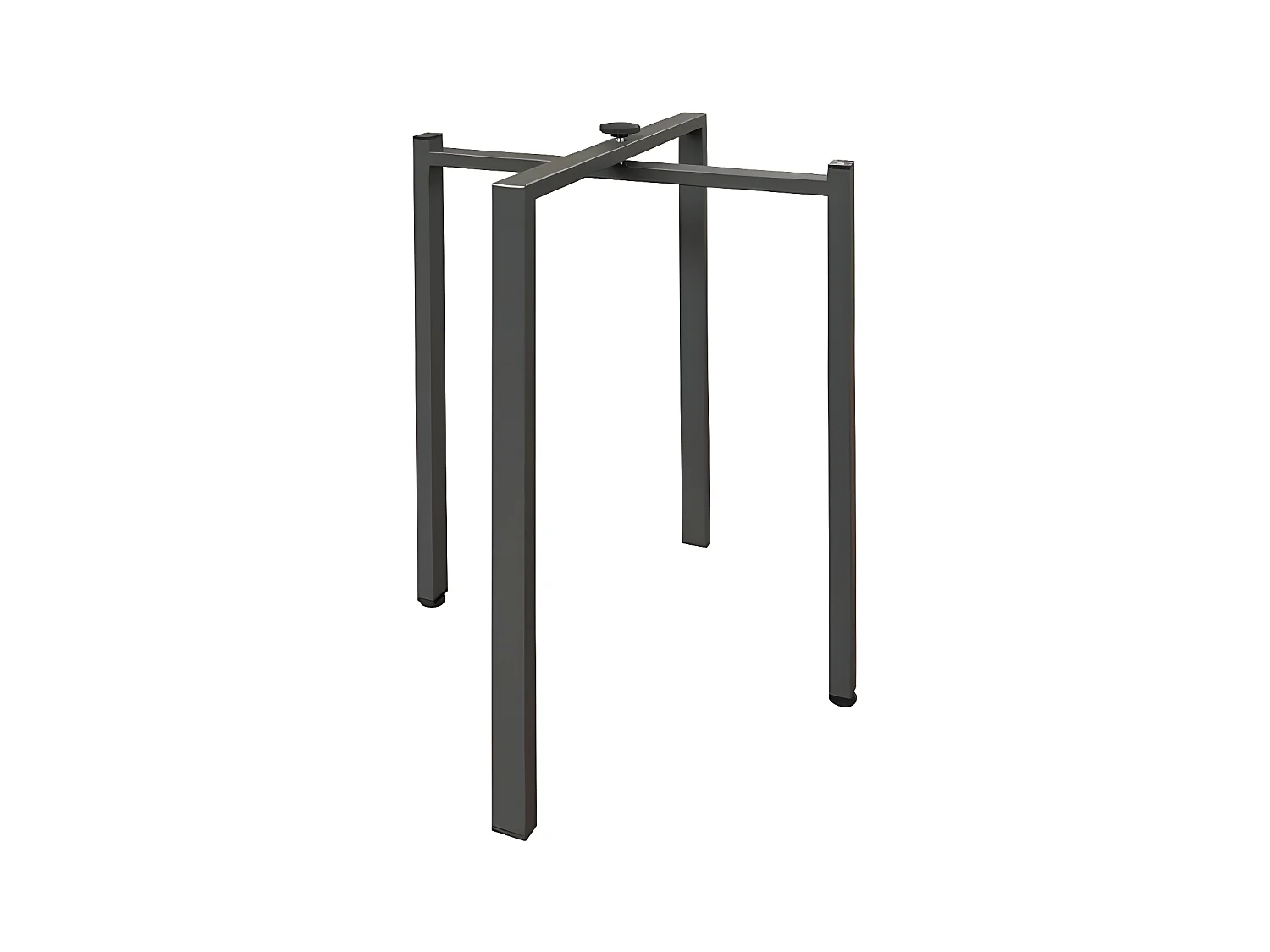 Table extensible 180 à 440cm gris béton et métal anthracite Likro-Support 4 pieds