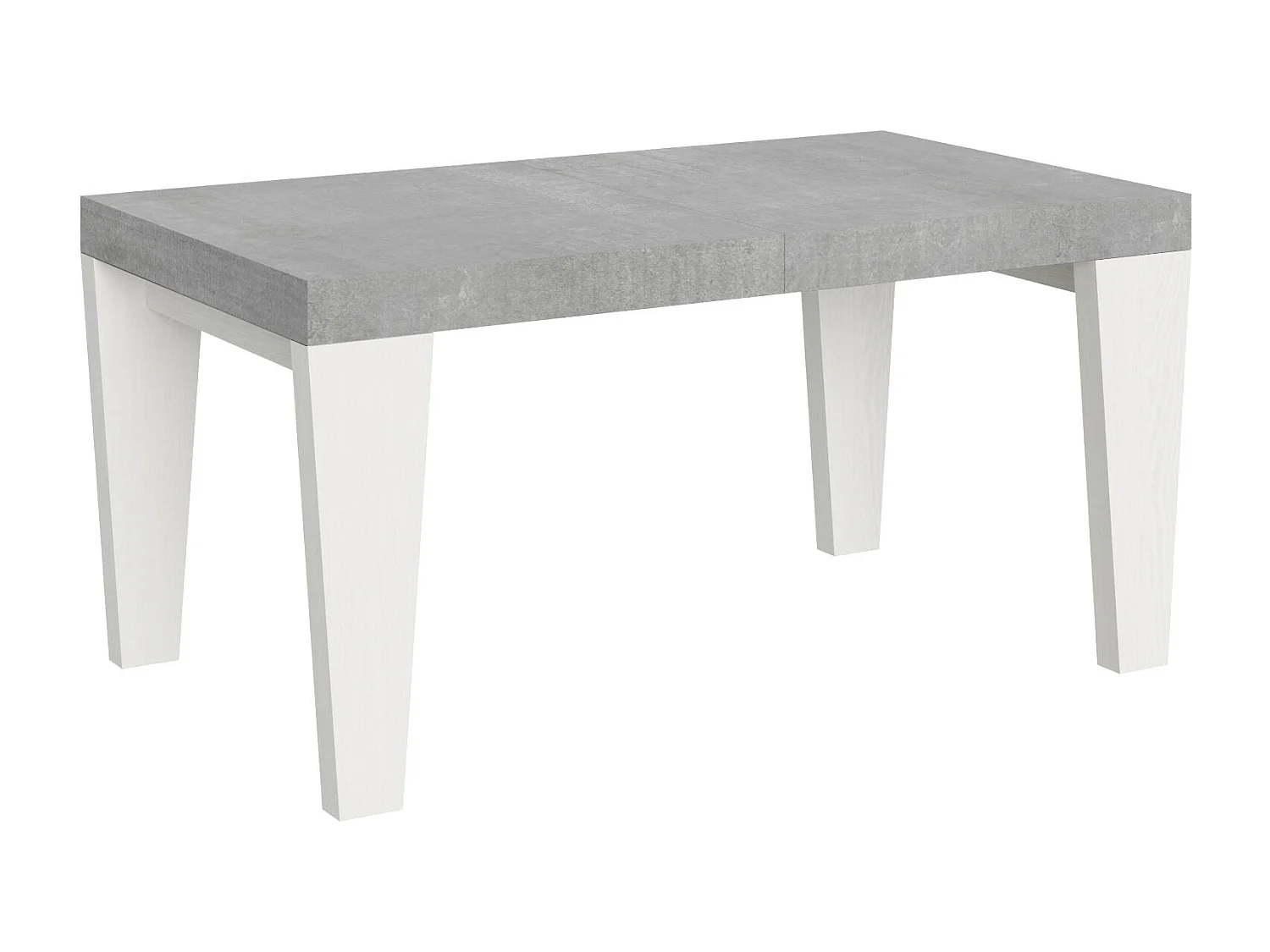 Table extensible bois gris béton et pieds bois blanc 6 à 20 places Kristo 160 à 420cm-4 pieds