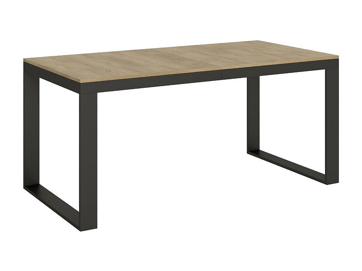 Table à manger extensible Tiroz evolution-Naturel-Sur roulettes-180 à 440 cm