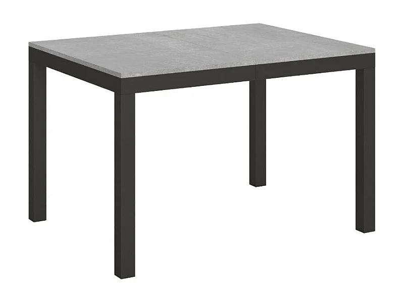 Table à manger extensible Karry evolution-Couleur Gris ciment-2 pieds-120 à 380cm