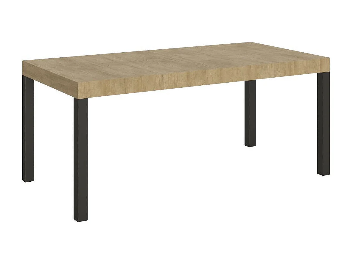 Table à manger extensible Karry-Couleur Naturel-Sur roulettes-160 à 420cm