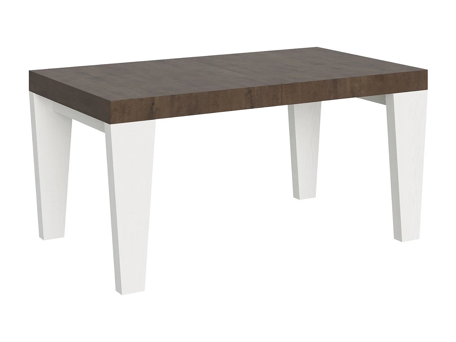 Table extensible bois noyer et pieds bois blanc 6 à 20 places Kristo 160 à 420cm-4 pieds
