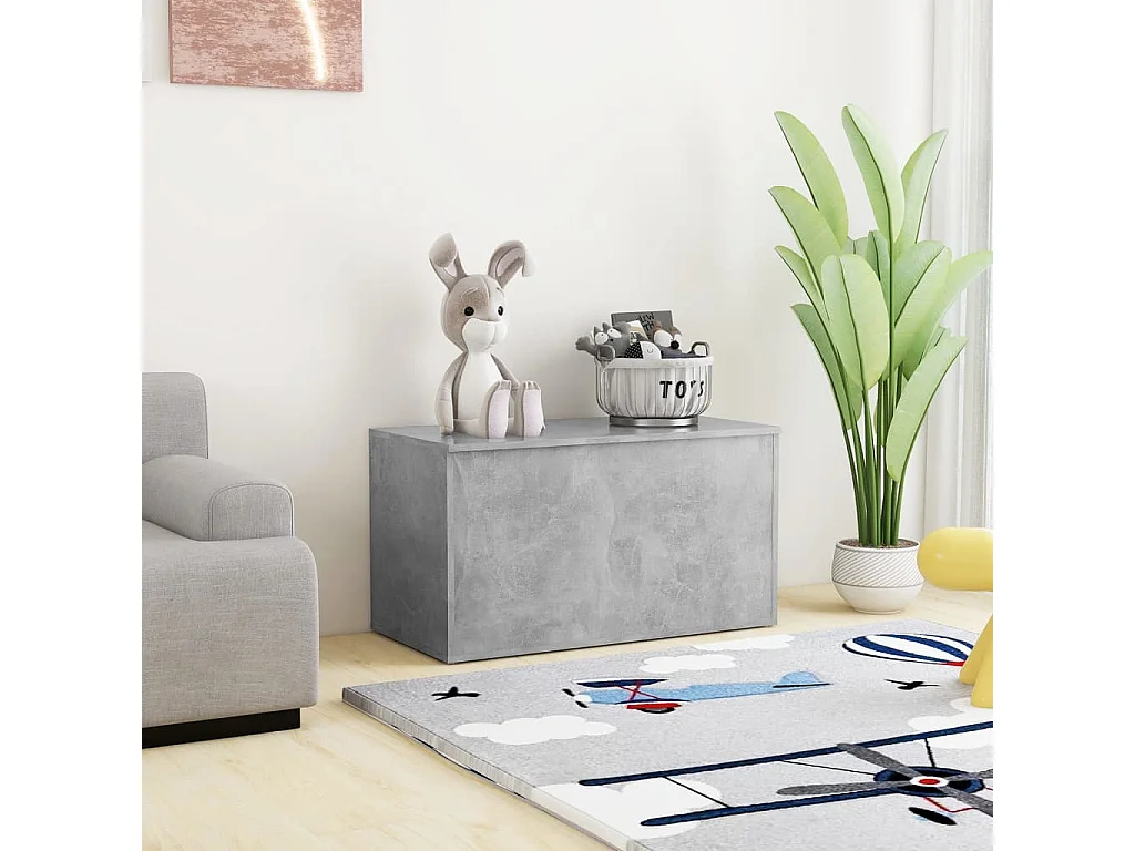 Opbergkist 84x42x46 cm bewerkt hout betongrijs