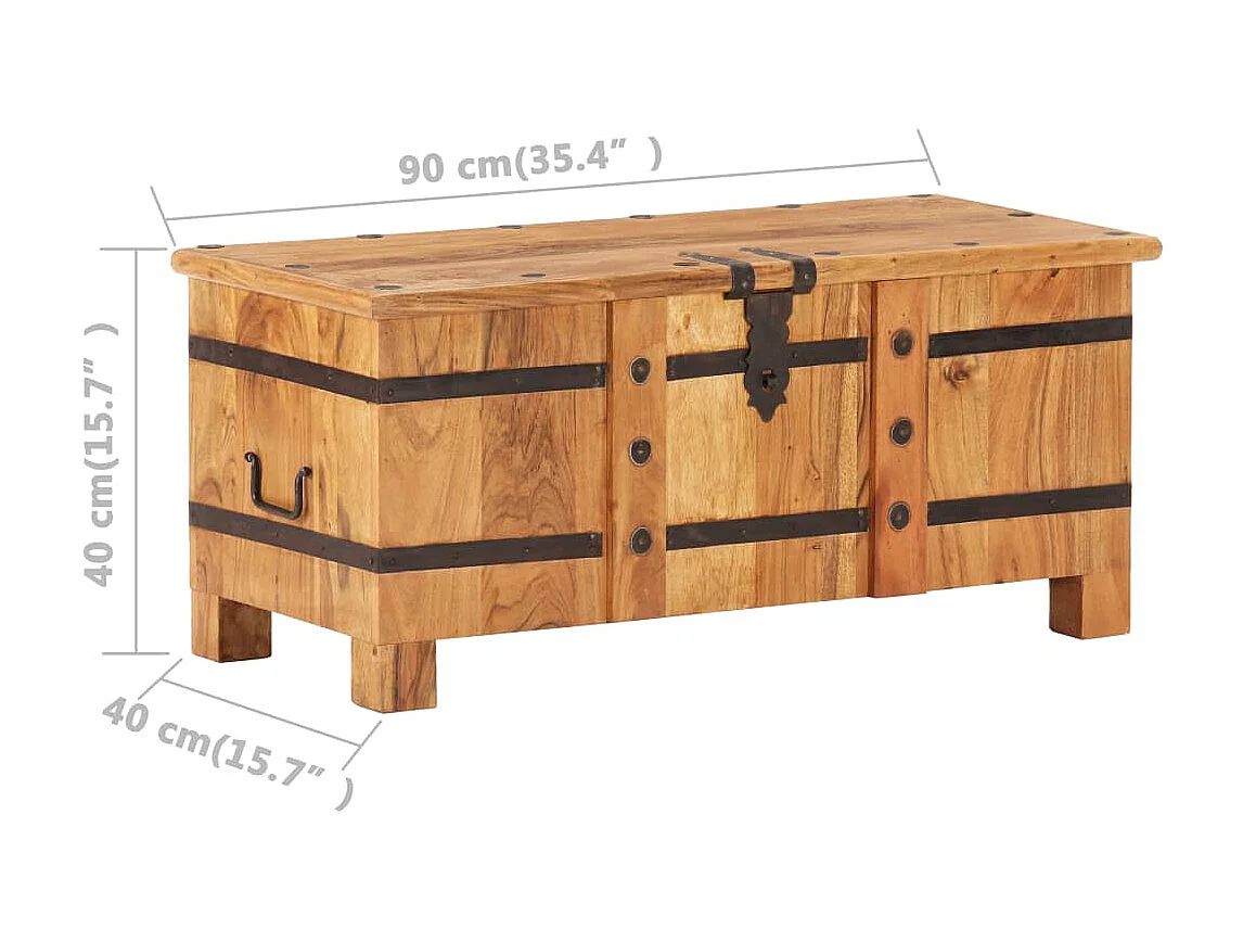 Coffre 90x40x40 Bois d'acacia solide