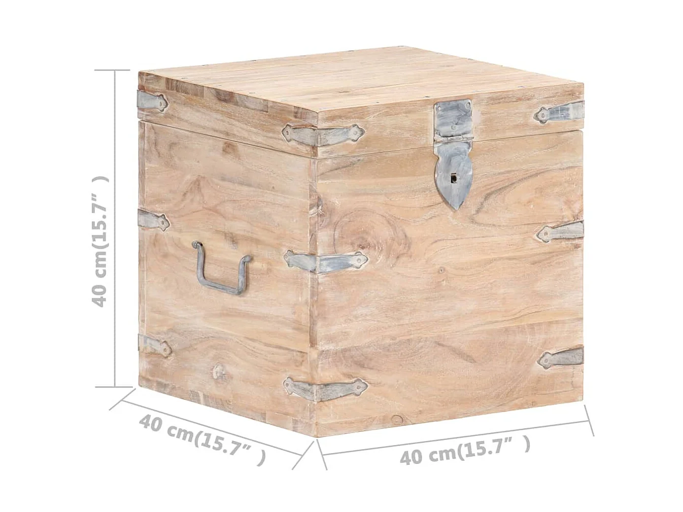 Coffre 40x40x40 Bois d'acacia solide 2