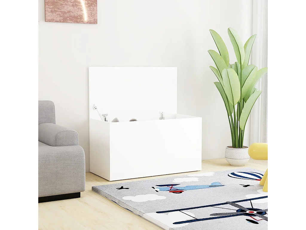 Coffre de rangement Blanc 84x42x46