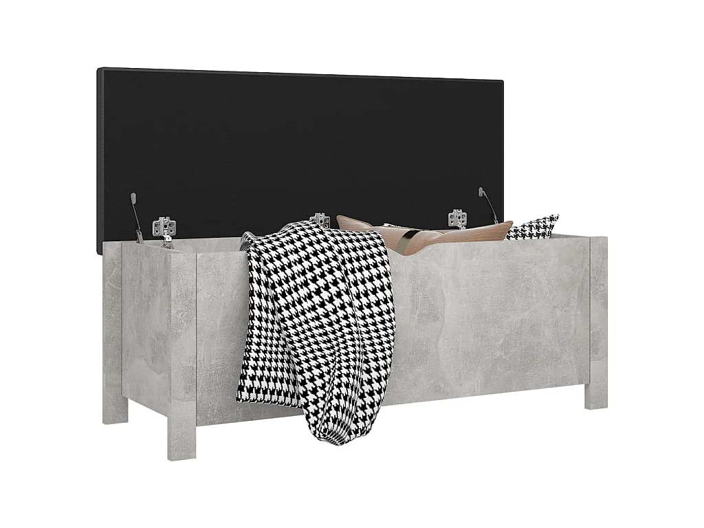 Boîte de rangement et coussin Gris béton 105x40x45