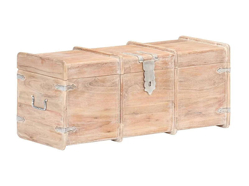 Coffre de rangement 90x40x40 Bois d'acacia solide 2