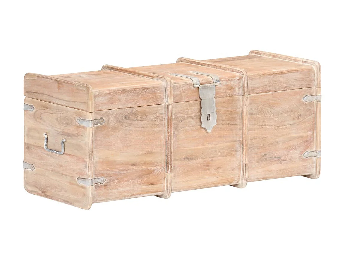 Coffre de rangement 90x40x40 Bois d'acacia solide 2
