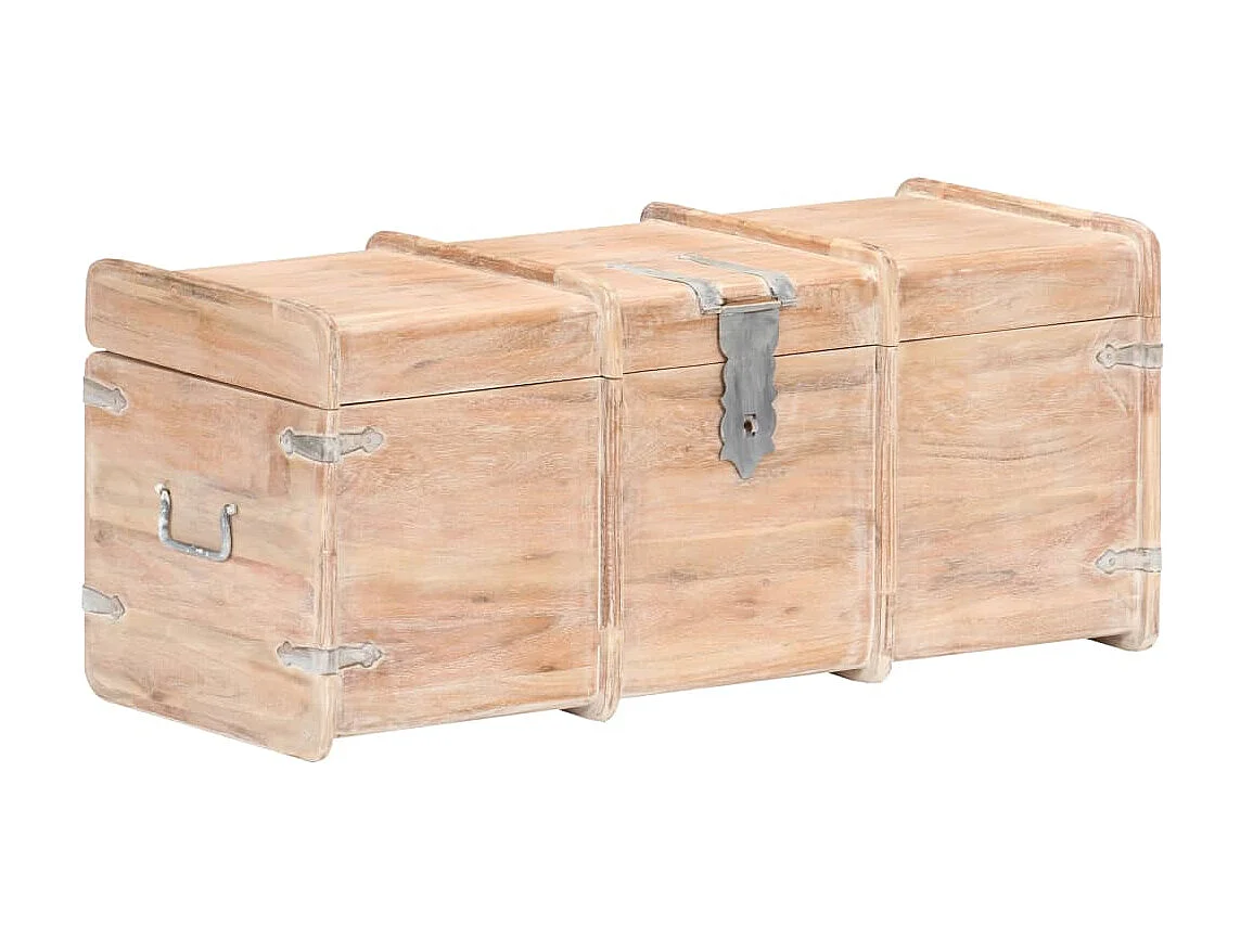Coffre de rangement 90x40x40 Bois d'acacia solide 2