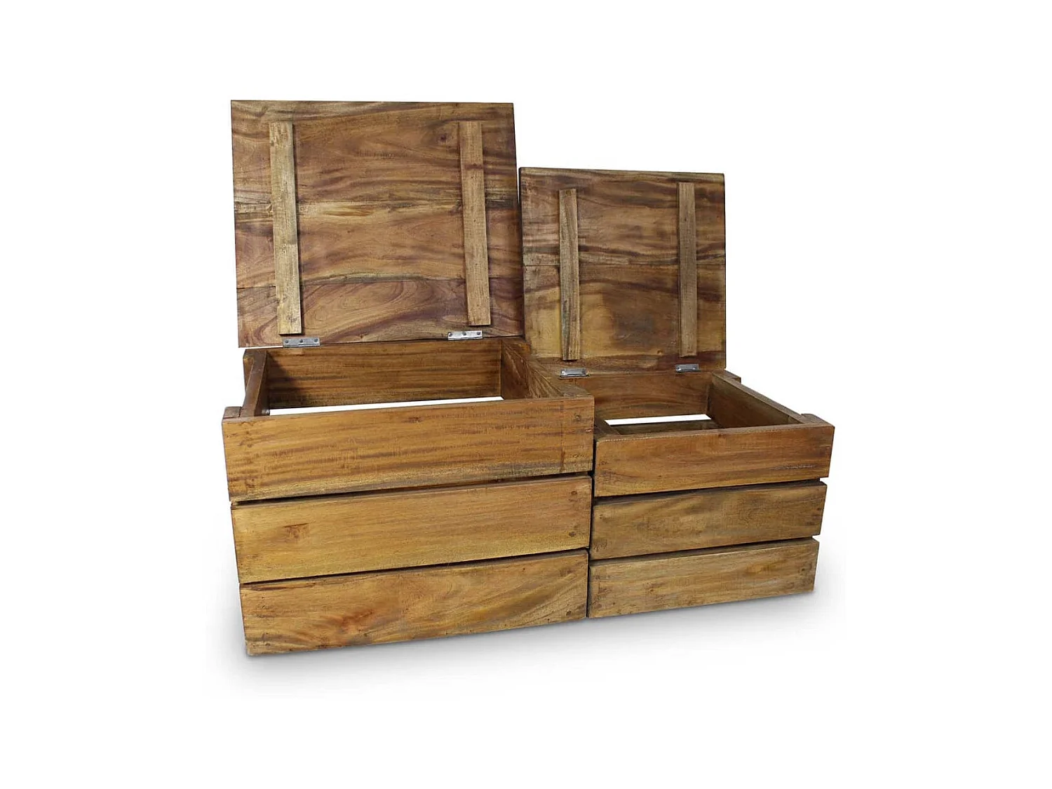 Jeu de caisse de rangement 2 pcs Bois de récupération massif