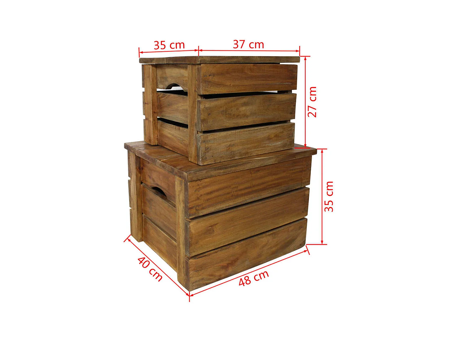 Jeu de caisse de rangement 2 pcs Bois de récupération massif