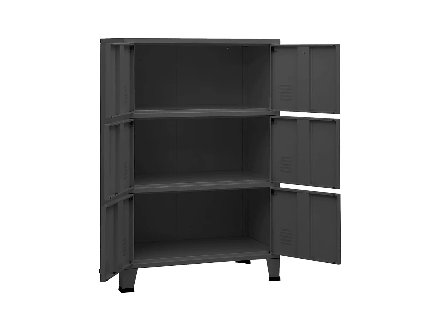 Opbergkast industrieel 70x40x115 cm metaal antracietkleurig