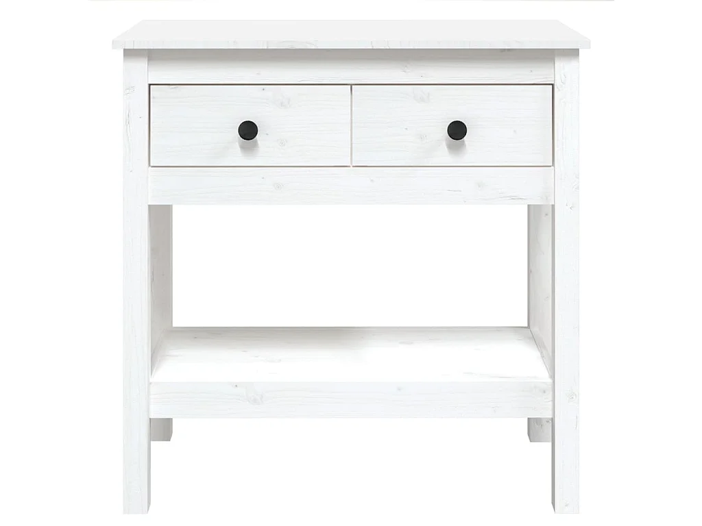 Table console Blanc 75x35x75 Bois massif de pin