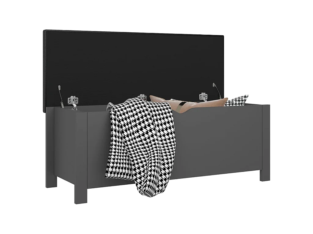 Boîte de rangement avec coussin Gris 105x40x45