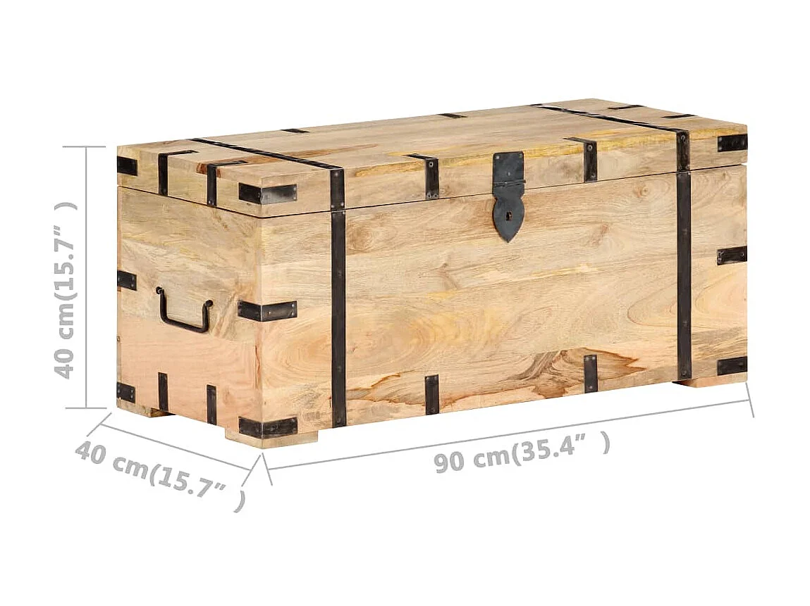 Coffre 90x40x40 Bois solide de manguier