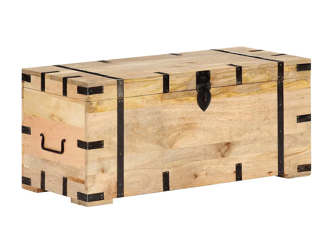 Coffre 90x40x40 Bois solide de manguier