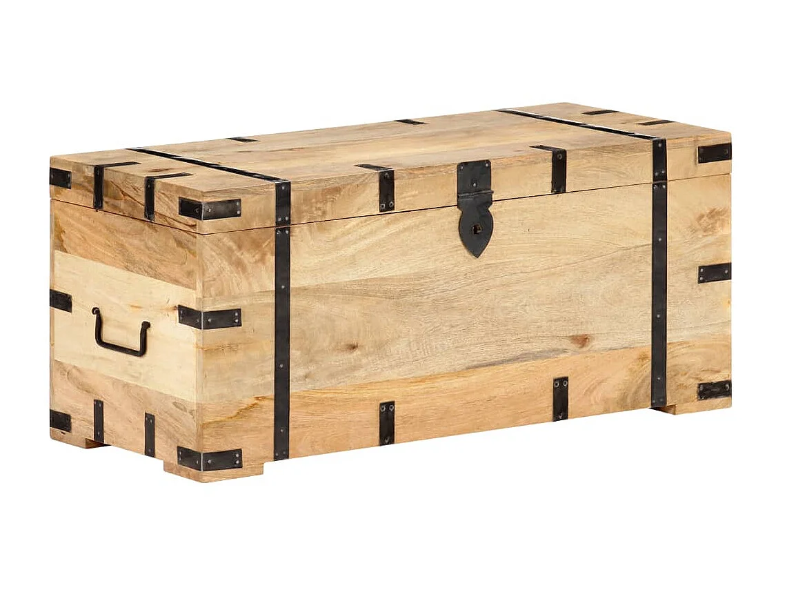 Coffre 90x40x40 Bois solide de manguier