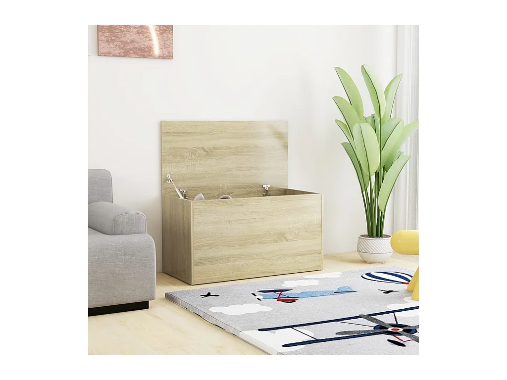 Opbergkist 84x42x46 cm bewerkt hout sonoma eikenkleurig