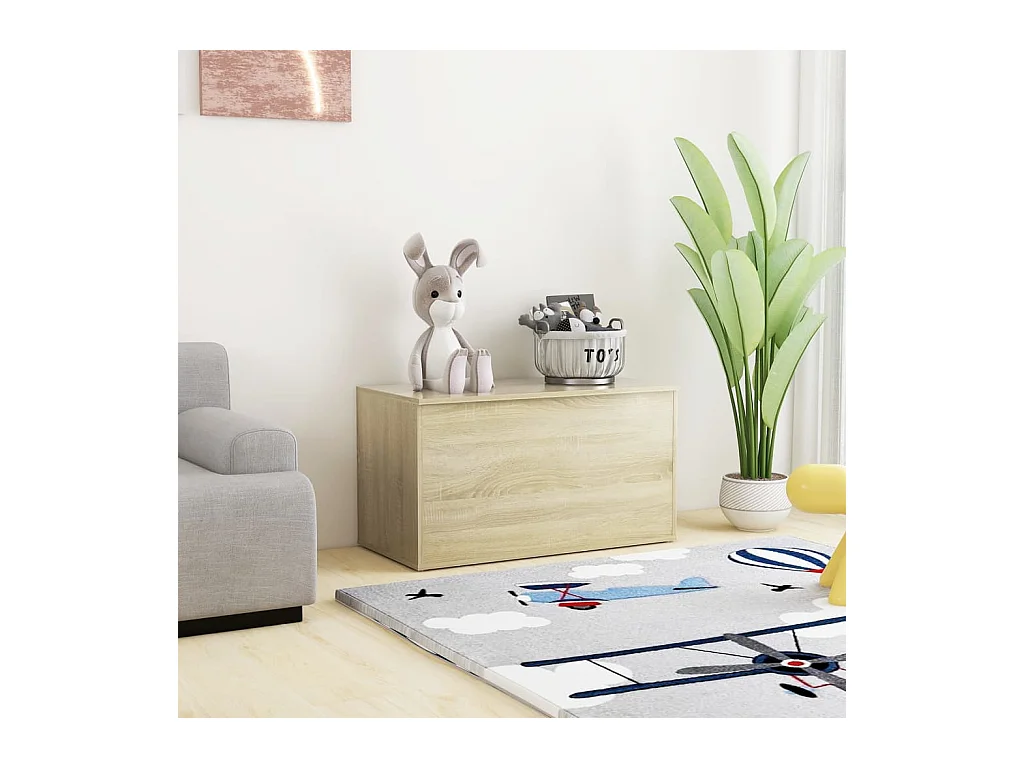 Opbergkist 84x42x46 cm bewerkt hout sonoma eikenkleurig