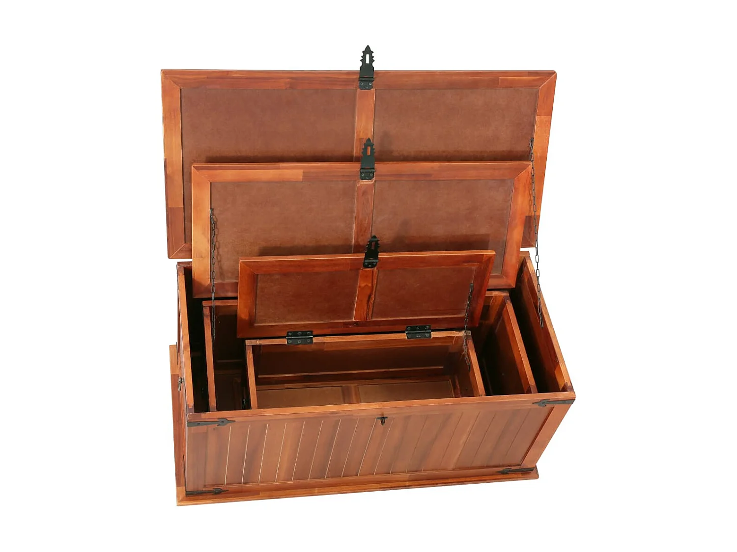 Opbergkisten 3 st massief acaciahout