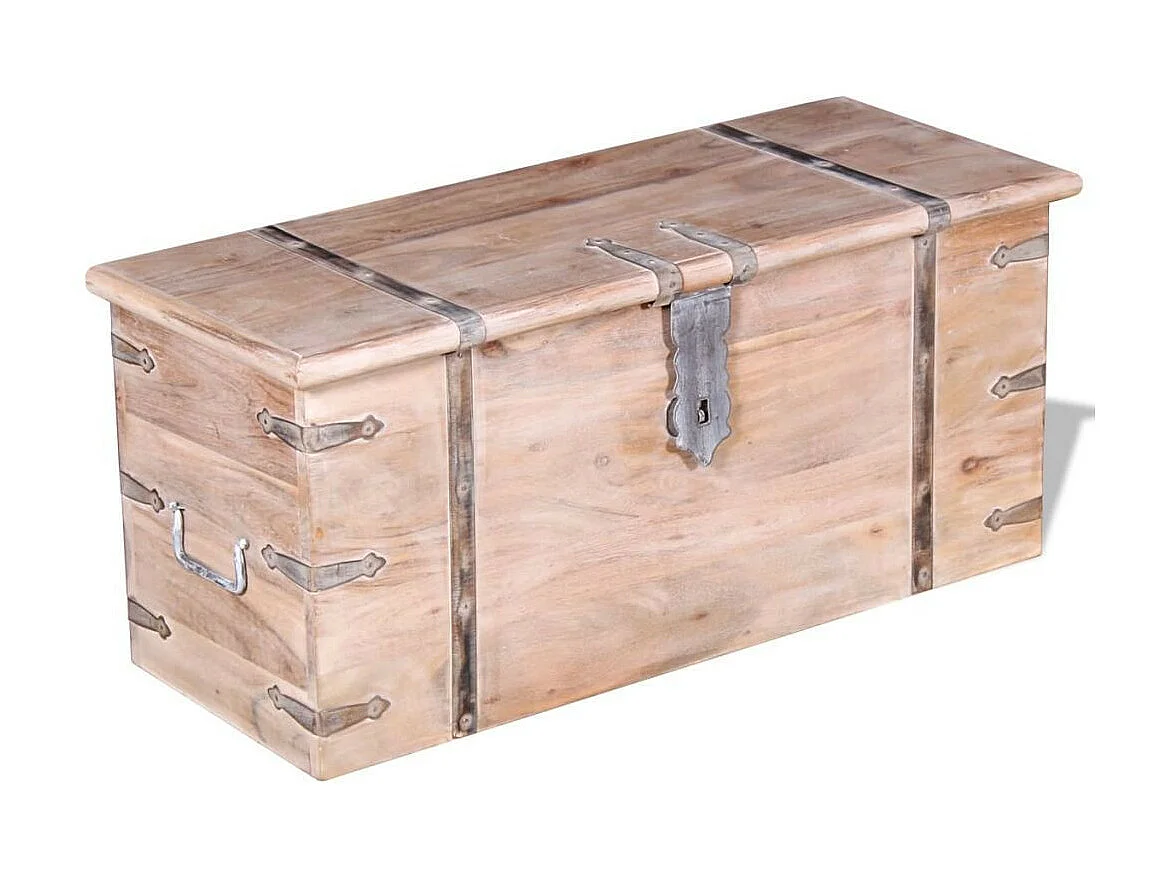 Ensemble de deux coffres de rangement Bois d'Acacia