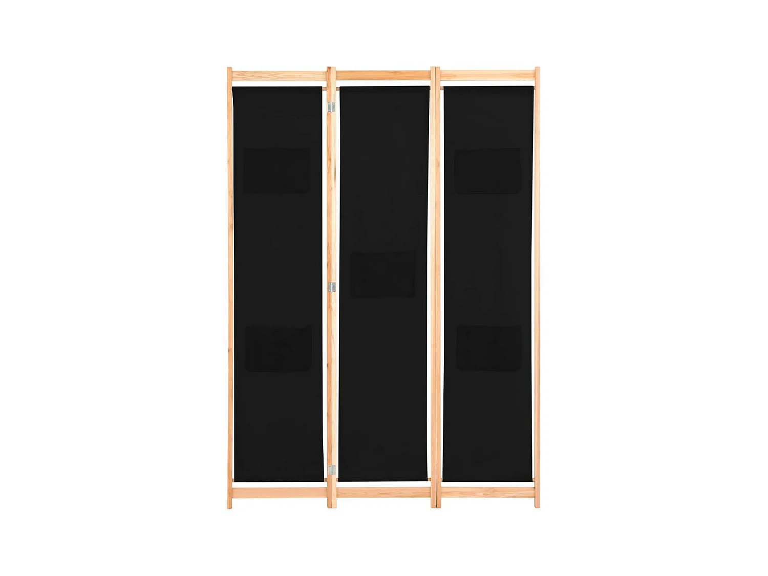 Cloison de séparation 3 panneaux Noir 120x170x4 Tissu