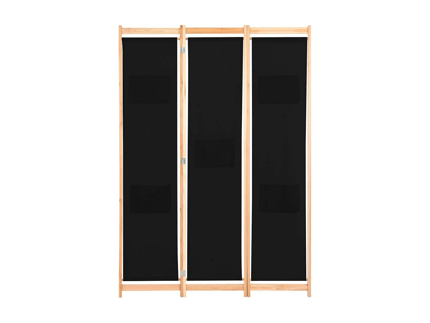 Cloison de séparation 3 panneaux Noir 120x170x4 Tissu
